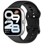 For Redmi Watch Move Black Steel Buckle Solid Color Soft Silicone Watch Band(Black)