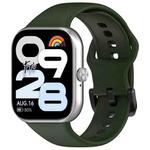 For Redmi Watch Move Black Steel Buckle Solid Color Soft Silicone Watch Band(Green)