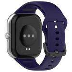 For Redmi Watch Move Black Steel Buckle Solid Color Soft Silicone Watch Band(Dark Blue)