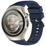 For Huawei Watch 5 42mm Vertical Solid Color Silicone Watch Band(Dark Blue)