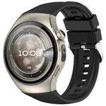 For Huawei Watch 5 46mm Vertical Solid Color Silicone Watch Band(Black)