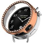For Xiaomi Watch S4 41mm Single Row Diamond Half Coverage Hollow TPU Watch Cover(Rose Gold)