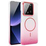 For Xiaomi 13T / 13T Pro Gold Diamond Glitter Gradient MagSafe Shockproof Phone Case(Red)