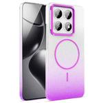 For Xiaomi 14T Gold Diamond Glitter Gradient MagSafe Shockproof Phone Case(Purple)