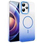 For Xiaomi Poco X7 Pro Gold Diamond Glitter Gradient MagSafe Shockproof Phone Case(Blue)