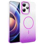 For Xiaomi Poco X7 Pro Gold Diamond Glitter Gradient MagSafe Shockproof Phone Case(Purple)