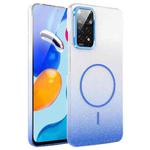 For Xiaomi Redmi Note 10 / 10s Gold Diamond Glitter Gradient MagSafe Shockproof Phone Case(Blue)