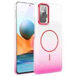 For Xiaomi Redmi Note 10 Pro Gold Diamond Glitter Gradient MagSafe Shockproof Phone Case(Red)