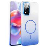 For Xiaomi Redmi Note 11 Pro 4G / 5G Gold Diamond Glitter Gradient MagSafe Shockproof Phone Case(Blue)