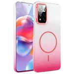 For Xiaomi Redmi Note 11 Pro 4G / 5G Gold Diamond Glitter Gradient MagSafe Shockproof Phone Case(Red)