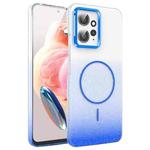 For Xiaomi Redmi 12 4G Gold Diamond Glitter Gradient MagSafe Shockproof Phone Case(Blue)