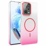 For Xiaomi Redmi Note 12 Pro 4G Gold Diamond Glitter Gradient MagSafe Shockproof Phone Case(Red)