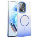 For Xiaomi Redmi Note 12 Pro 5G Gold Diamond Glitter Gradient MagSafe Shockproof Phone Case(Blue)