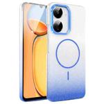 For Xiaomi Redmi 13C 4G / 5G Gold Diamond Glitter Gradient MagSafe Shockproof Phone Case(Blue)