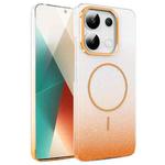 For Xiaomi Redmi Note 13 4G Gold Diamond Glitter Gradient MagSafe Shockproof Phone Case(Gold)