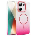 For Xiaomi Redmi Note 13 4G Gold Diamond Glitter Gradient MagSafe Shockproof Phone Case(Red)