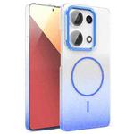 For Xiaomi Redmi Note 13 Pro 4G Gold Diamond Glitter Gradient MagSafe Shockproof Phone Case(Blue)