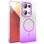 For Xiaomi Redmi Note 13 Pro 4G Gold Diamond Glitter Gradient MagSafe Shockproof Phone Case(Purple)