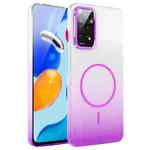 For Xiaomi Redmi Note 14S Gold Diamond Glitter Gradient MagSafe Shockproof Phone Case(Purple)