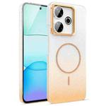 For Xiaomi Redmi 13 4G Gold Diamond Glitter Gradient MagSafe Shockproof Phone Case(Gold)
