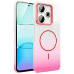 For Xiaomi Redmi 13 4G Gold Diamond Glitter Gradient MagSafe Shockproof Phone Case(Red)