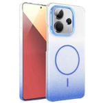 For Redmi Note 14 4G Global 163.25mm Gold Diamond Glitter Gradient MagSafe Shockproof Phone Case(Blue)