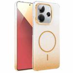 For Redmi Note 14 4G Global 163.25mm Gold Diamond Glitter Gradient MagSafe Shockproof Phone Case(Gold)
