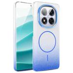For Redmi Note 14 Pro 4G Global Gold Diamond Glitter Gradient MagSafe Shockproof Phone Case(Blue)