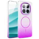 For Redmi Note 14 Pro 4G Global Gold Diamond Glitter Gradient MagSafe Shockproof Phone Case(Purple)