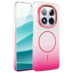For Redmi Note 14 Pro 5G Global Gold Diamond Glitter Gradient MagSafe Shockproof Phone Case(Red)
