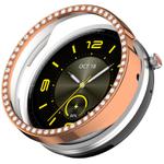 For Honor Watch Fit Elegant Single Row Diamond Half Coverage Hollow TPU Watch Cover(Rose Gold)