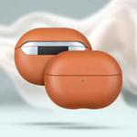 For Huawei FreeBuds Pro 4 Grained Genuine Leather Bluetooth Headset Protective Case(Brown)