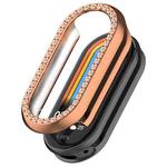 For Xiaomi Smart Band 10 / 10 NFC Single Row Diamond Half Coverage Hollow TPU Watch Cover(Rose Gold)