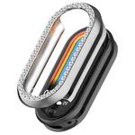 For Xiaomi Smart Band 10 / 10 NFC Single Row Diamond Half Coverage Hollow TPU Watch Cover(Silver)