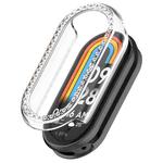 For Xiaomi Smart Band 10 / 10 NFC Single Row Diamond Half Coverage Hollow TPU Watch Cover(Transparent White)