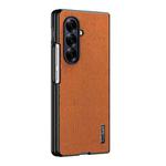 For Samsung Galaxy Z Fold7 5G Tree Bark Leather Shockproof Phone Case(Brow)