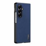 For Samsung Galaxy Z Fold7 5G Tree Bark Leather Shockproof Phone Case(蓝色)