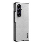For Samsung Galaxy Z Fold7 5G Tree Bark Leather Shockproof Phone Case(White)