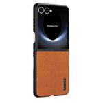 For Samsung Galaxy Z Flip7 5G Tree Bark Leather Shockproof Phone Case(Brow)