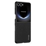For Samsung Galaxy Z Flip7 5G Tree Bark Leather Shockproof Phone Case(黑色)