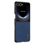 For Samsung Galaxy Z Flip7 5G Tree Bark Leather Shockproof Phone Case(蓝色)