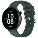 For Honor Watch Fit / Fit Elegant Silver Buckle Solid Color Silicone Watch Band(Dark Green)