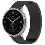 For Amazfit Active 2 / Active 2 Square Cloud Wood Grain Silicone Soft Magnetic Watch Band(Black)