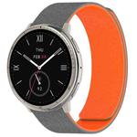 For Amazfit Active 2 / Active 2 Square Cloud Wood Grain Silicone Soft Magnetic Watch Band(Gray Orange)