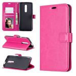 Crazy Horse Texture Horizontal Flip Leather Case for OnePlus 7 Pro, with Holder & Card Slots & Wallet & Photo Frame(Rose Red)