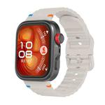 For Huawei Watch Fit 4 Pro / Fit 4 / Fit 3 Wave Texture Stitched Color Buckle Silicone Watch Band(Starlight)