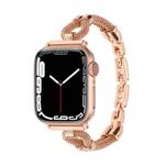 For Apple Watch 46mm / 49mm / 45mm / 44mm Copper Chain Metal Watch Band(Rose Gold)