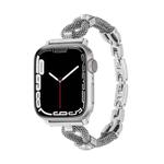 For Apple Watch 42mm / 41mm / 40mm / 38mm Copper Chain Diamonds Metal Watch Band(Silver)