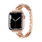 For Apple Watch 42mm / 41mm / 40mm / 38mm Copper Chain Diamonds Metal Watch Band(Rose Gold)
