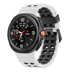 For Samsung Galaxy Watch 8 40 / 44mm Ocean Style Quick Release Buckle Two Color Silicone Watch Band(White Black)